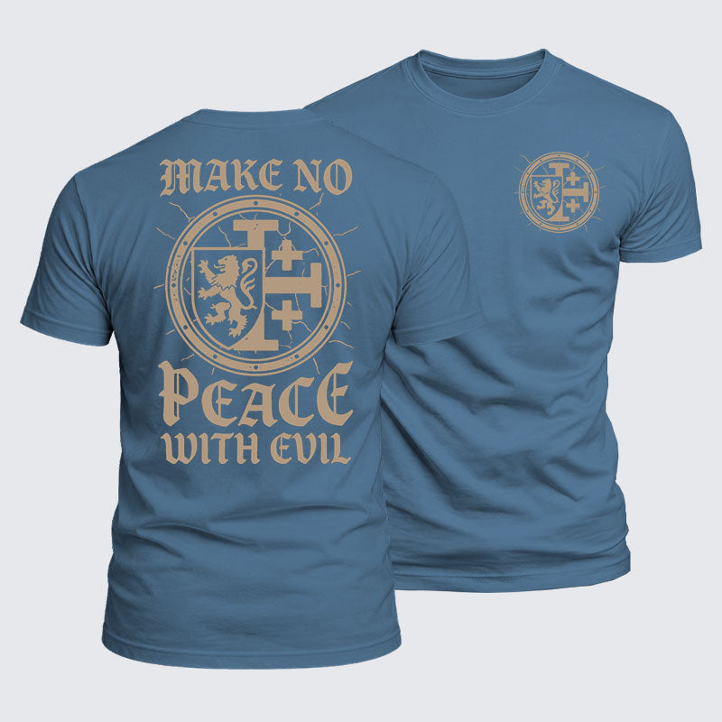 Luxe Mercerized Cotton Tee -  Make No Peace with Evil Knight Templar Jerusalem Cross