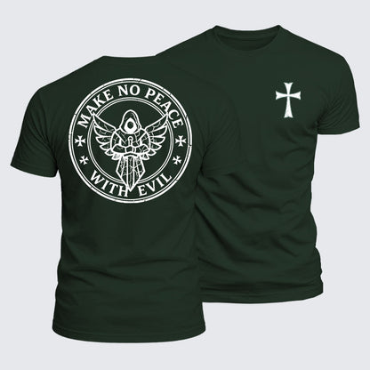 Luxe Mercerized Cotton Tee - Make No Peace with Evil Knight Templar Jerusalem Cross