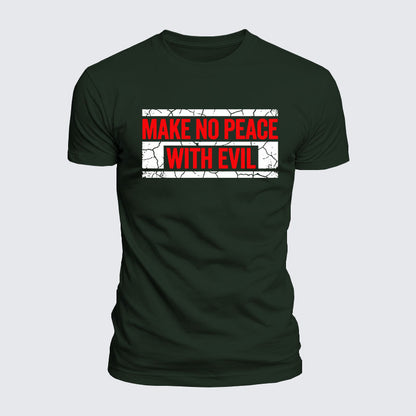 Luxe Mercerized Cotton Tee - Make No Peace with Evil Knight Templar Jerusalem Cross