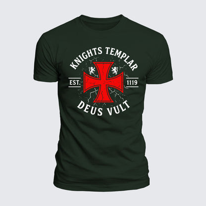 Luxe Mercerized Cotton Tee - Knights Templar Deus Vult