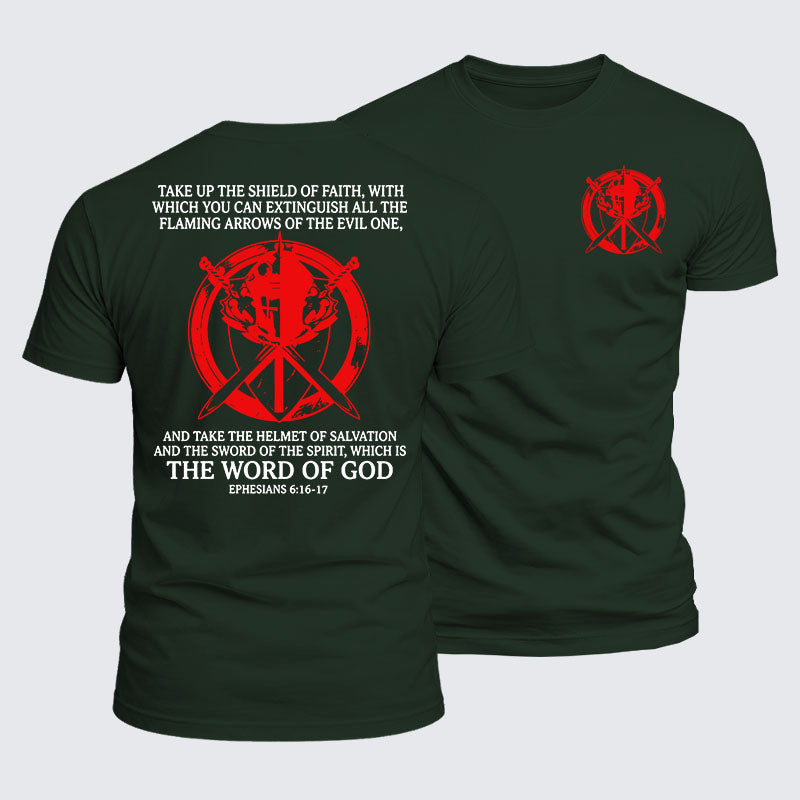 Luxe Mercerized Cotton Tee - Knight Templar Christian Warrior The Shield Of Faith