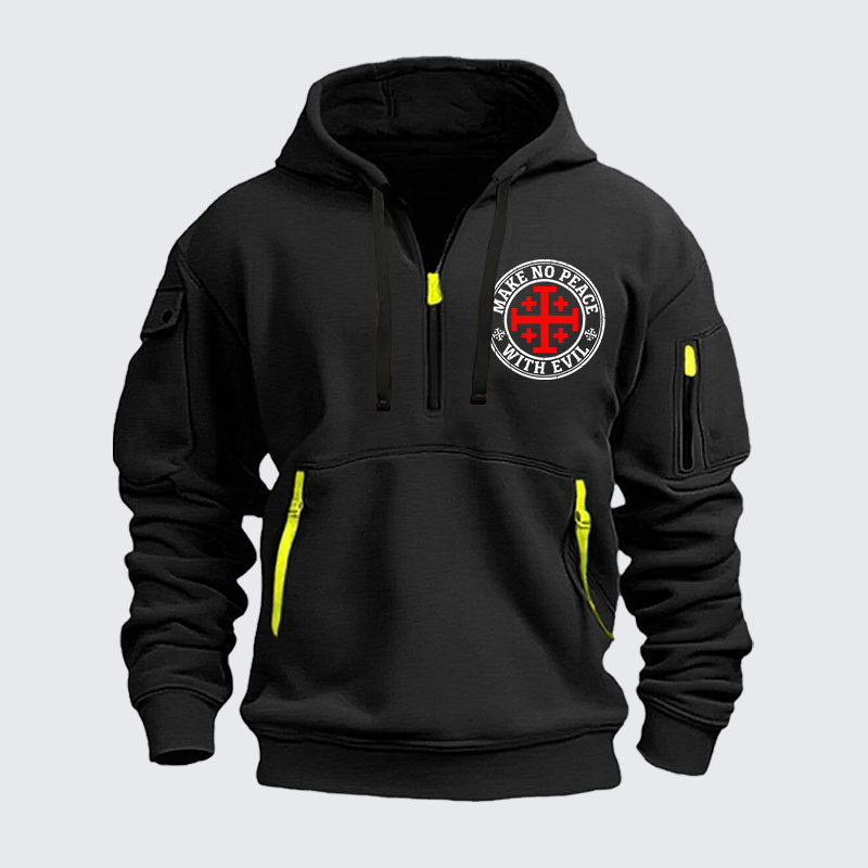 Zipper Hoodies - Make No Peace with Evil Knight Templar Jerusalem Cross