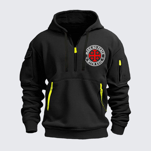 Zipper Hoodies - Make No Peace with Evil Knight Templar Jerusalem Cross
