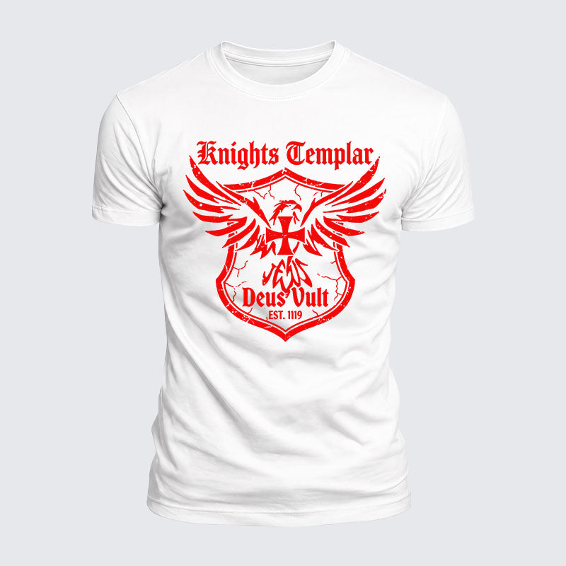 Luxe Mercerized Cotton Tee -  Knights Templar Deus Vult