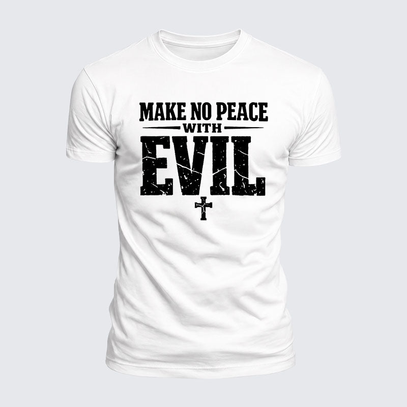 Luxe Mercerized Cotton Tee -  Make No Peace with Evil Knight Templar Jerusalem Cross