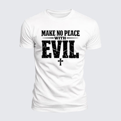 Luxe Mercerized Cotton Tee -  Make No Peace with Evil Knight Templar Jerusalem Cross
