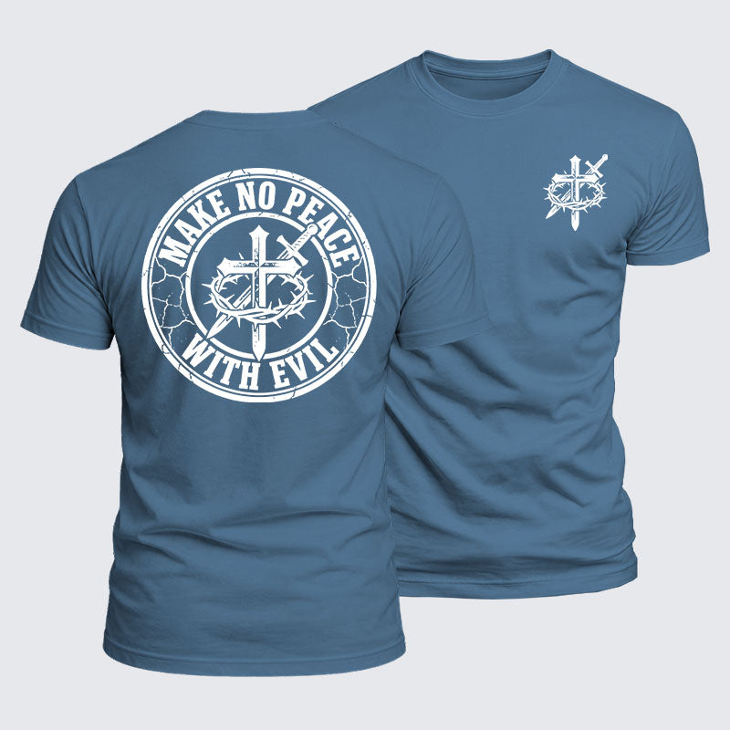 Luxe Mercerized Cotton Tee -  Make No Peace with Evil Knight Templar Jerusalem Cross