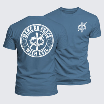 Luxe Mercerized Cotton Tee -  Make No Peace with Evil Knight Templar Jerusalem Cross