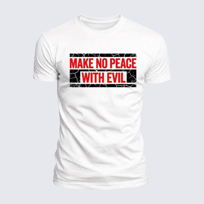 Luxe Mercerized Cotton Tee - Make No Peace with Evil Knight Templar Jerusalem Cross