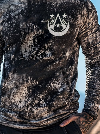 Men's Outdoor Sun Protection Breathable Cool Mask Hooded Sun Protection Long-Sleeved Top