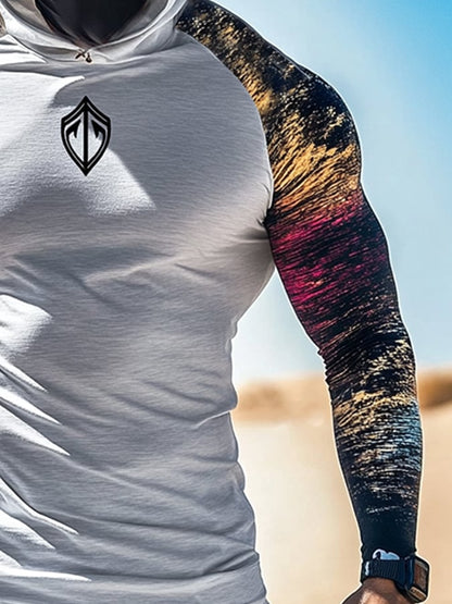 Men's Outdoor Sun Protection Breathable Cool Hooded Sun Protection Long Sleeve Top