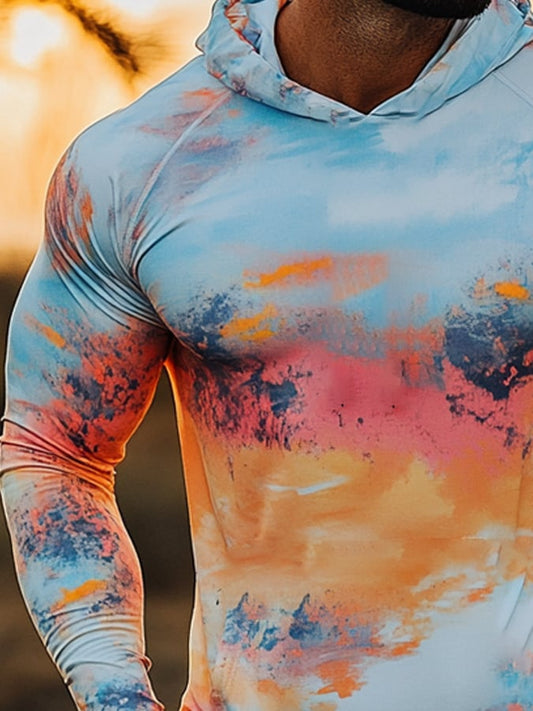 Men's Outdoor Sun Protection Cool Hooded Sun Protection Long Sleeve Top