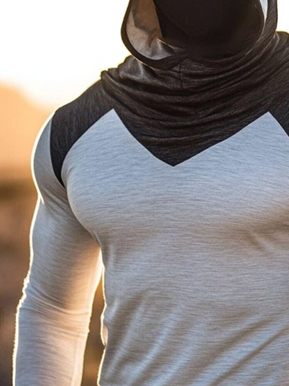 Men's Outdoor Sun Protection Breathable Cool Hooded Sun Protection Long Sleeve Top