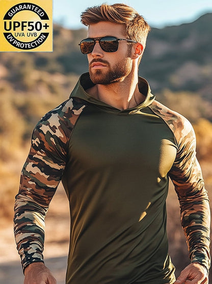 Men's Outdoor Sun Protection Cool Hooded Sun Protection Long Sleeve Top