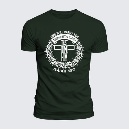 Luxe Mercerized Cotton Tee - God Will Carry You Through The Storm