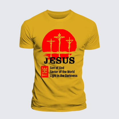 Luxe Mercerized Cotton Tee - Jesus The Son Of God The Savior Of The World The Light In The Darkness