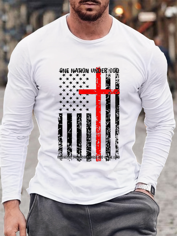 American Flag Cross Long Sleeve
