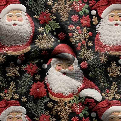Men's Vintage Santa Claus 3D Print Fleece Stand Collar Ugly Christmas Sweatshirt