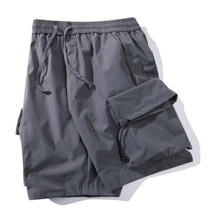 Men's Solid Color Elastic Waist Thin Shorts