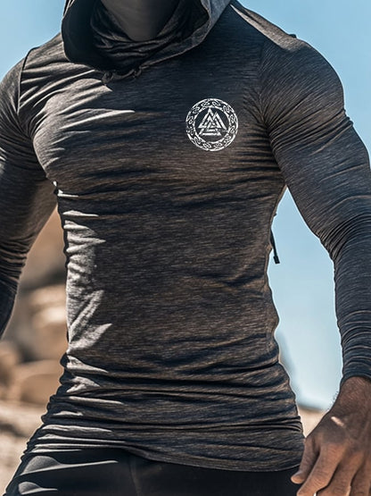 Men's Outdoor Sun Protection Breathable Cool Hooded Sun Protection Long Sleeve Top