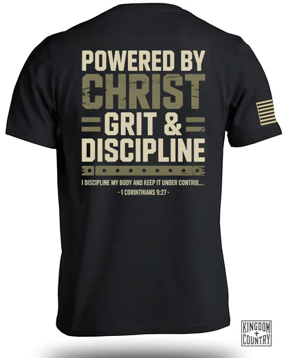 Powered By Christ, Grit & Discipline T-Shirt