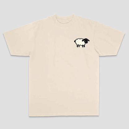 99 Of Hearts Sheep Playing Card Printed Men's T-shirt