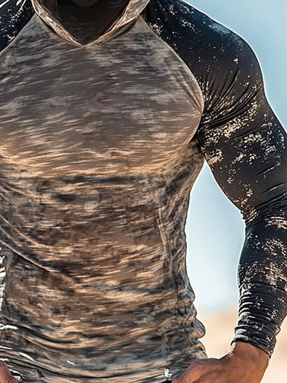 Men's Outdoor Sun Protection Breathable Cool Hooded Sun Protection Long Sleeve Top