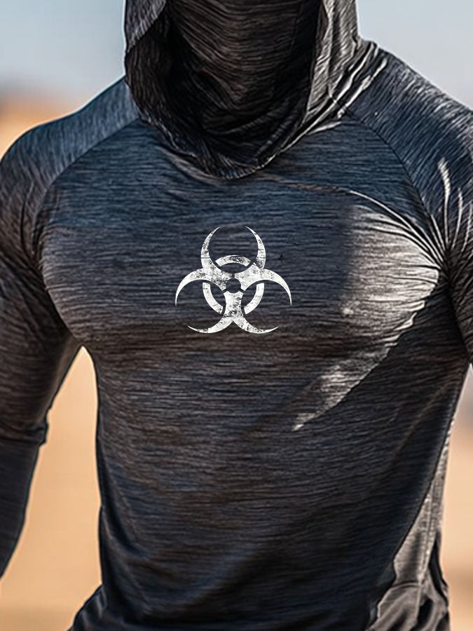 Men's Outdoor Sun Protection Breathable Cool Hooded Sun Protection Long Sleeve Top