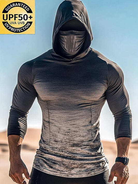 Men's Outdoor Sun Protection Breathable Cool Hooded Sun Protection Long Sleeve Top