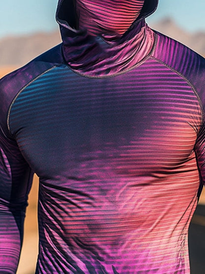 Men's Outdoor Sun Protection Breathable Cool Hooded Sun Protection Long Sleeve Top