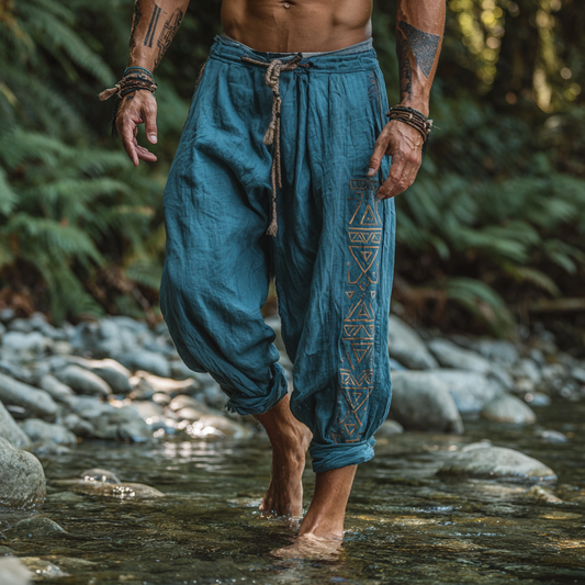 Men's Viking Bohemian Celtic Tribal Casual Pants