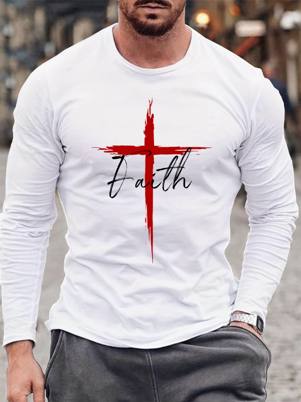 Red Cross Faith Men's Long Sleeve