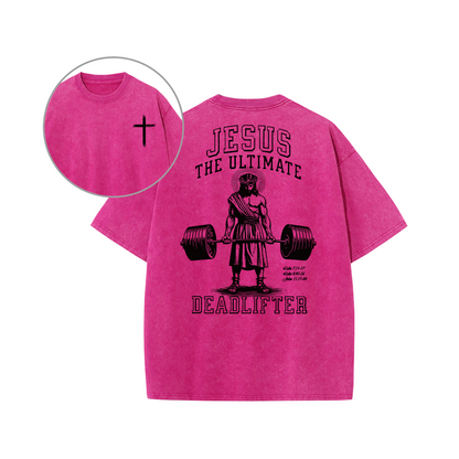 Jesus The Ultimate Deadlifter Faith Gym Unisex Tee