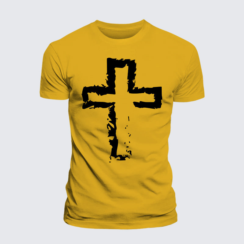 Luxe Mercerized Cotton Tee - Cross Religious
