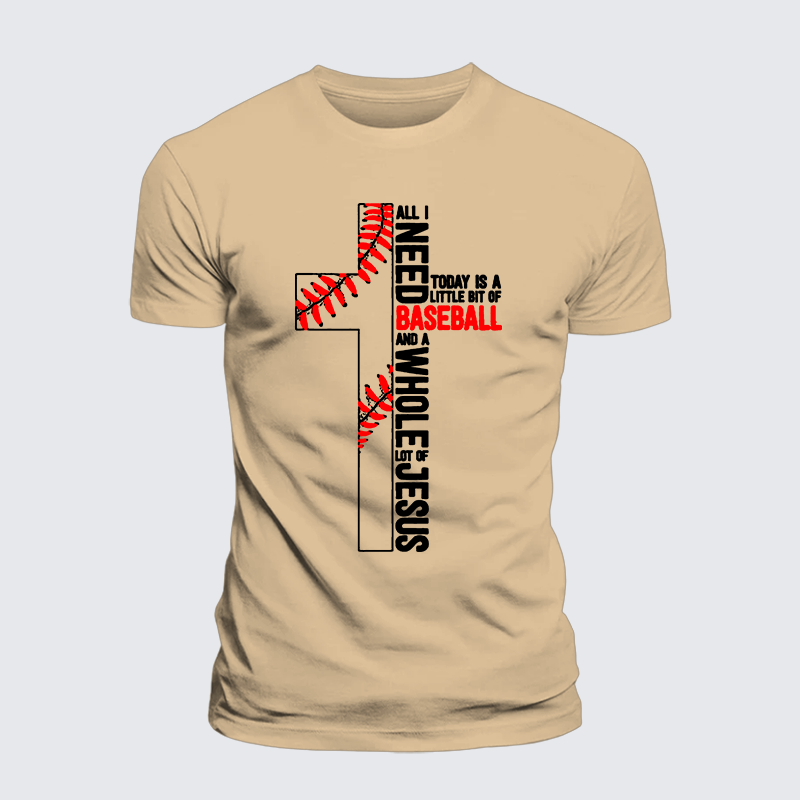 Luxe Mercerized Cotton Tee - I Need Baseball And Jesus