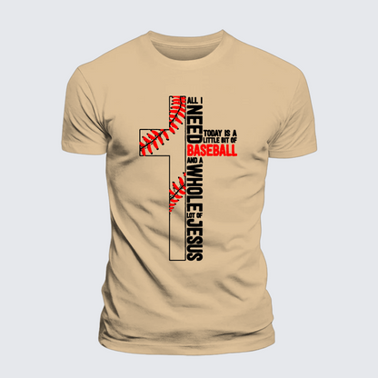 Luxe Mercerized Cotton Tee - I Need Baseball And Jesus