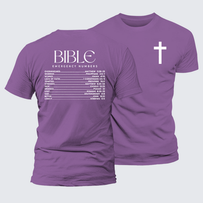 Luxe Mercerized Cotton Tee - Bible Emergency Numbers