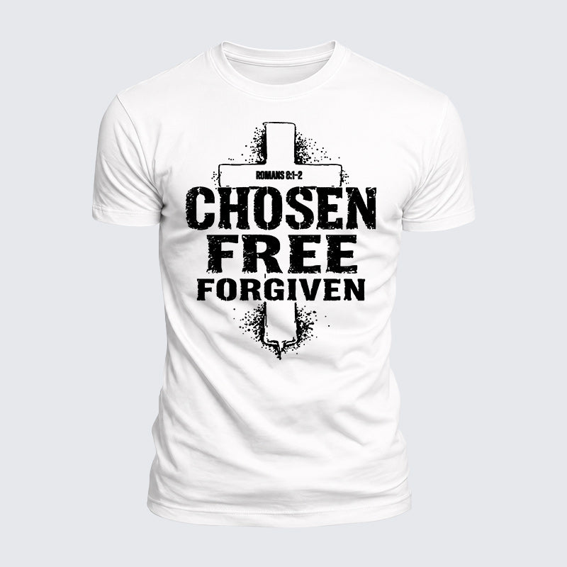 Luxe Mercerized Cotton Tee - Chosen Free Forgiven Romans 8:1-2
