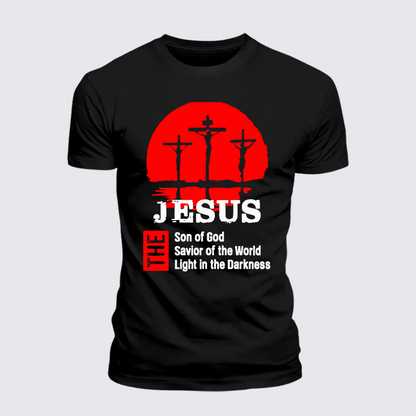 Luxe Mercerized Cotton Tee - Jesus The Son Of God The Savior Of The World The Light In The Darkness
