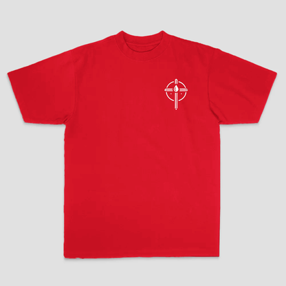 Red Templar Cross Vintage Printed Men's T-shirt