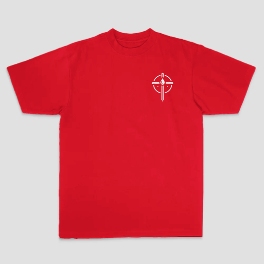 Red Templar Cross Vintage Printed Men's T-shirt