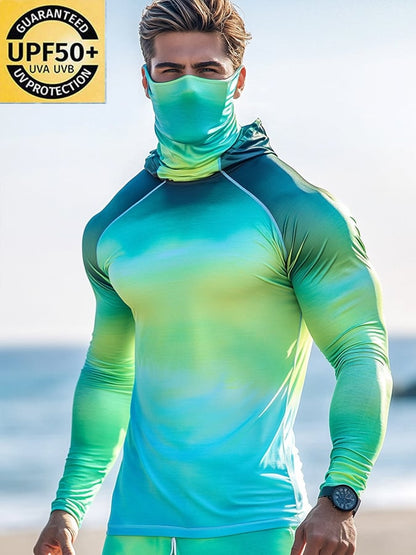 Men's Outdoor Sun Protection Breathable Cool Hooded Sun Protection Long Sleeve Top