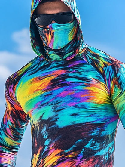 Men's Outdoor Sun Protection Breathable Cool Hooded Sun Protection Long-Sleeved Top