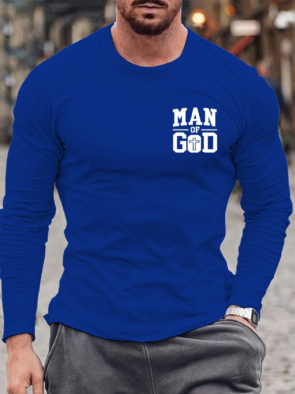 Man Of God Christian Cotton Long Sleeve T-Shirt