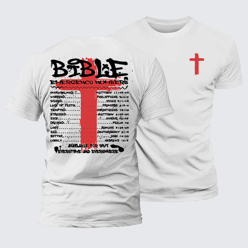 Luxe Mercerized Cotton Tee - Bible Emergency Numbers