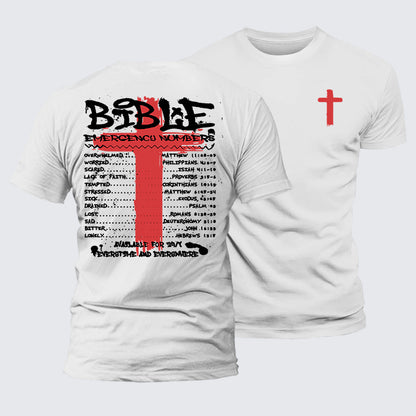 Luxe Mercerized Cotton Tee - Bible Emergency Numbers