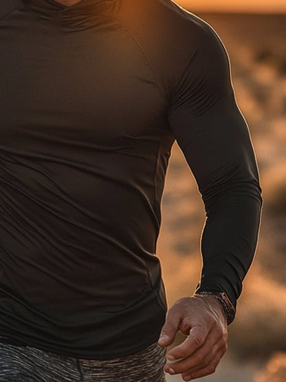 Men's Outdoor Sun Protection Cool Hooded Sun Protection Long Sleeve Top