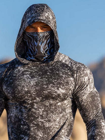 Men's Outdoor Sun Protection Breathable Cool Hooded Sun Protection Long Sleeve Top