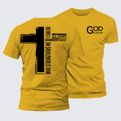 Luxe Mercerized Cotton Tee - God Is Good Philippians 4:13