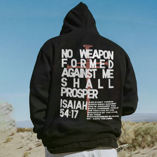 No Weapon Formed Against Me Shall Prosper Printed Men's Hoodie